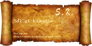 Sági Klaudia névjegykártya
