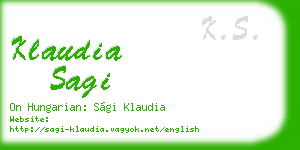 klaudia sagi business card