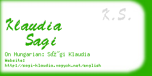klaudia sagi business card